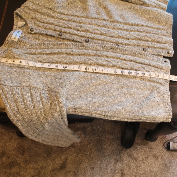 Baxter Wells Thick Grey Speckled Cardigan Sweater - Picture 7 of 7